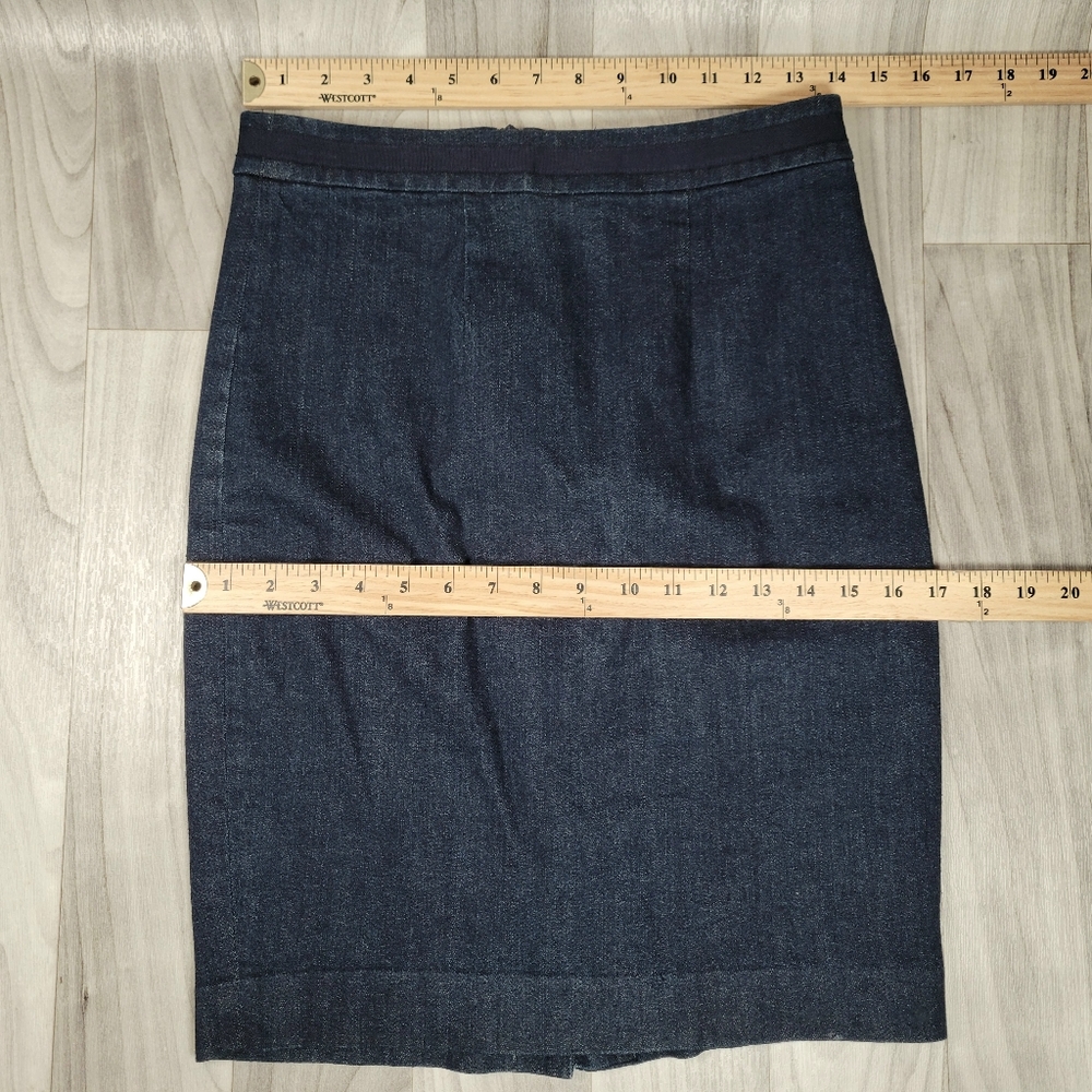 Boden Denim Pencil Skirt Womens Size 2P Blue Lined Straight Cotton Blend - Picture 3 of 7